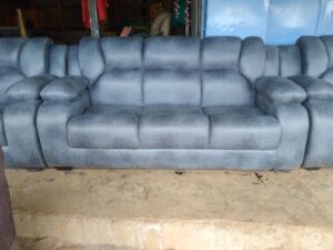 Grey Suede Finish 7 Seater Sofa