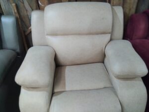 Cream Suede Finish Single Seater Armchair