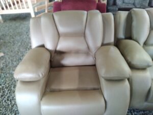 Beige Leather Single Seater Armchair