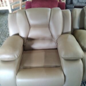 Beige Leather Single Seater Armchair