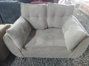Beige Textured Fabric 2 Seater Sofa