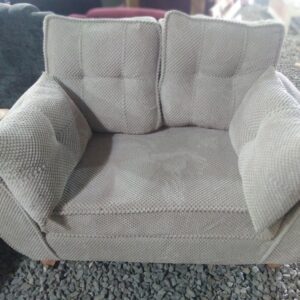 Beige Textured Fabric 2 Seater Sofa