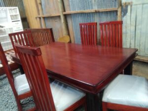 Solid Mahogany 6 Seater Dining Table Set