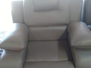 Cream Leather Single Seater Armchair