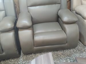 Olive Taupe Leather Single Seater Armchair