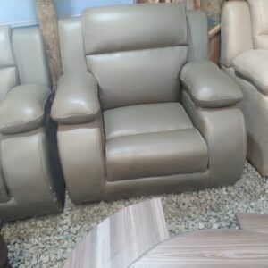 Olive Taupe Leather Single Seater Armchair