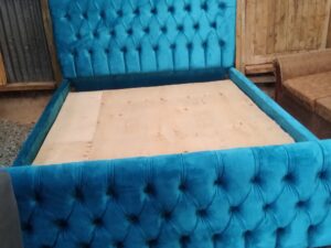 Teal Velvet Chesterfield Bed